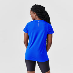 Womens Short-Sleeved Breathable Running T-Shirt - Dry, Navy