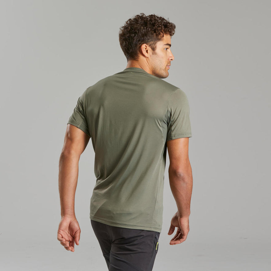 Men's Hiking Synthetic Short-Sleeved T-Shirt MH100